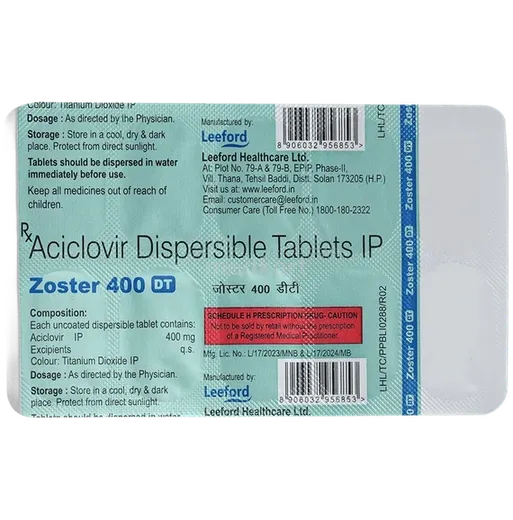 zoster dt 400mg tablet 10's